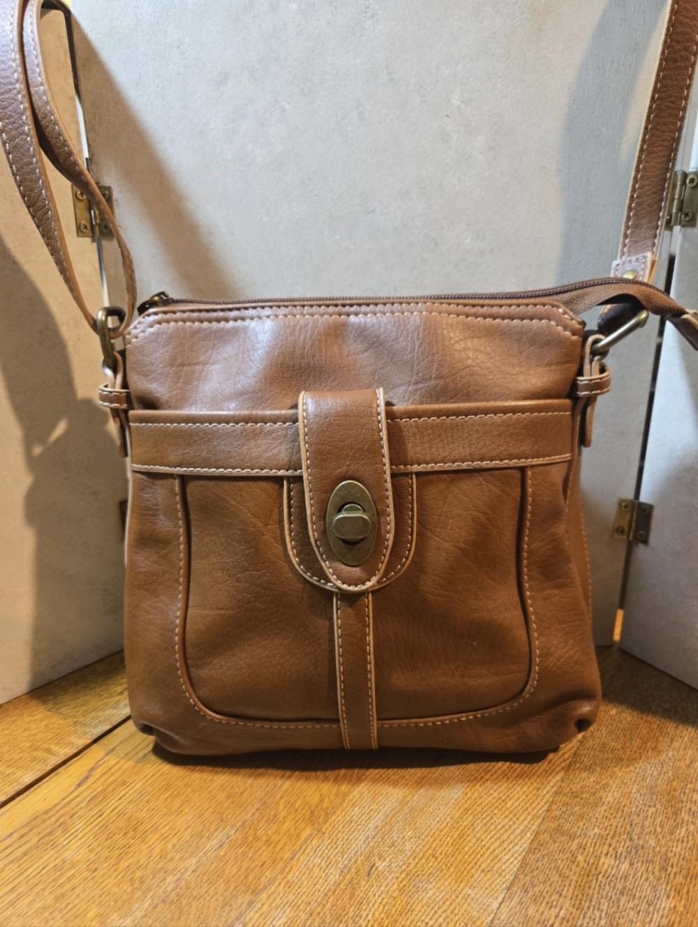 B.O.C. Vegan Brown Leather Crossbody Bag